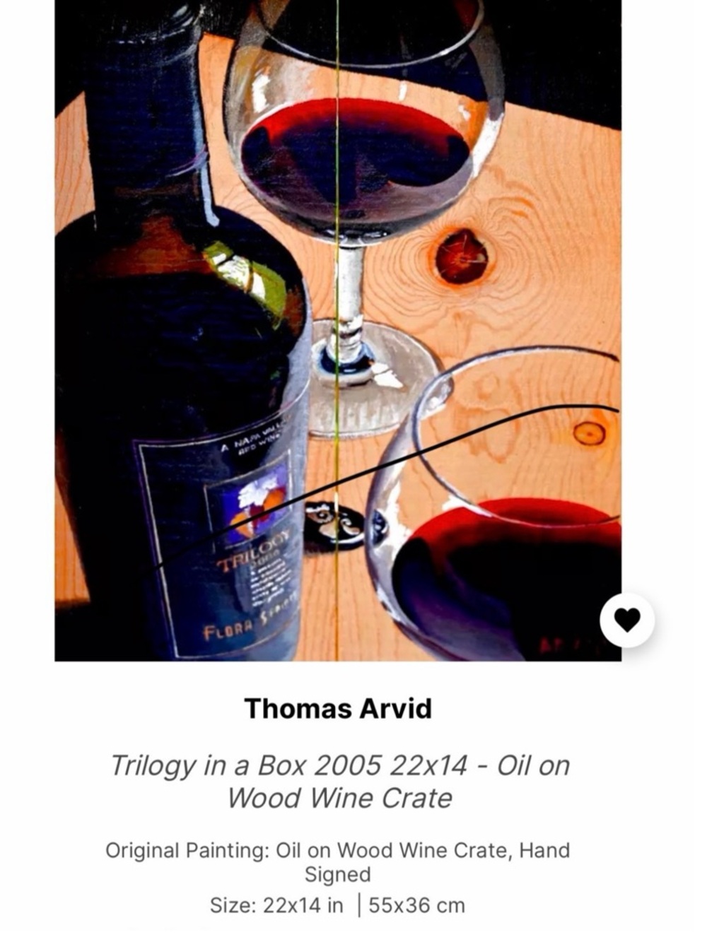 Wine Glasses and Bottle Painting - Red Wine on Wood